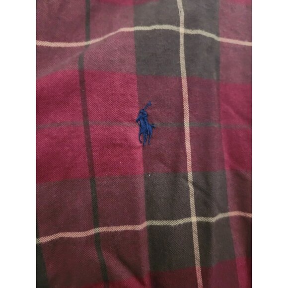 Ralph Lauren Sz S Men's Plaid Lightweight Flannel Shirt Like New Red Black Check - Picture 7 of 8